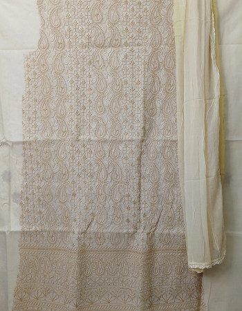 New Cream  Dress Material 7