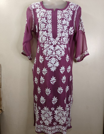 New White  With Red Embroidered Dress Material 55