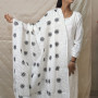 White Cotton Kota Dupatta with Black & White Threadwork