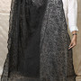 Black Georgette Dupatta with Premium Tone-to-Tone Threadwork