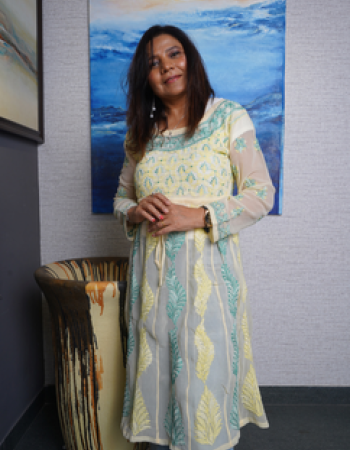 Lemon Yellow Embroidered Long Kurta