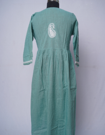 Light Green Embroidered Long Kurta