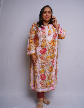 Multicolor Embroidered Long Kurta