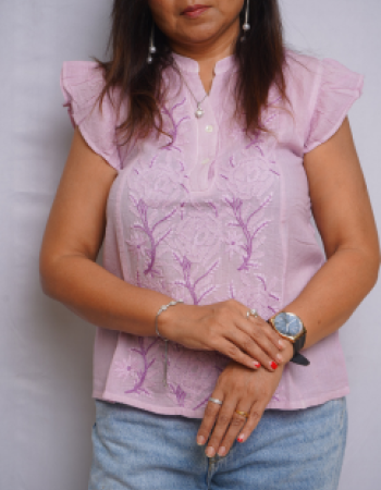 Pink Embroidered Top