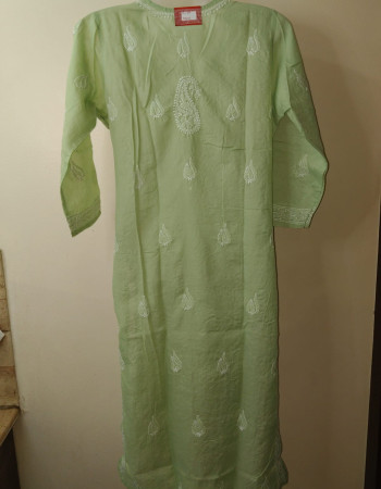 Green Embroidered Long Kurta