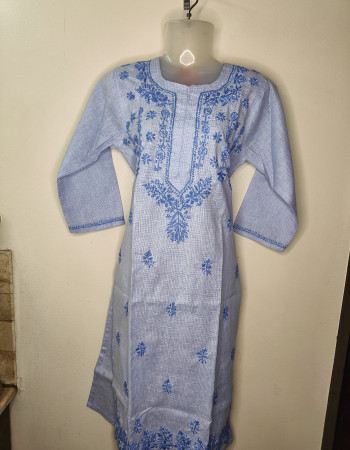 Purple Embroidered Long Kurta