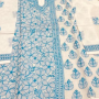 Blue And white Embroidered Short Kurta