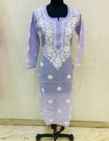Purple Embroidered Long Kurta