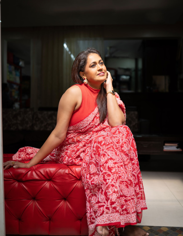 Red Heavy Georgette Saree | Shadow Work with Murrari & Fande Ka Kaam Red Heavy Georgette Saree | Shadow Work with Murrari & Fande Ka Kaam