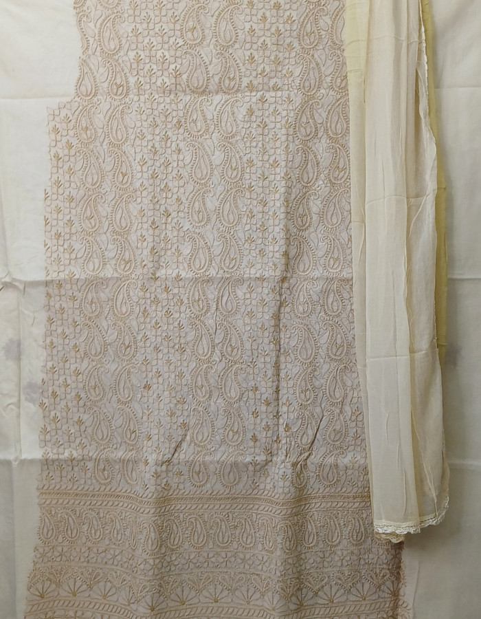 New Cream  Dress Material 7