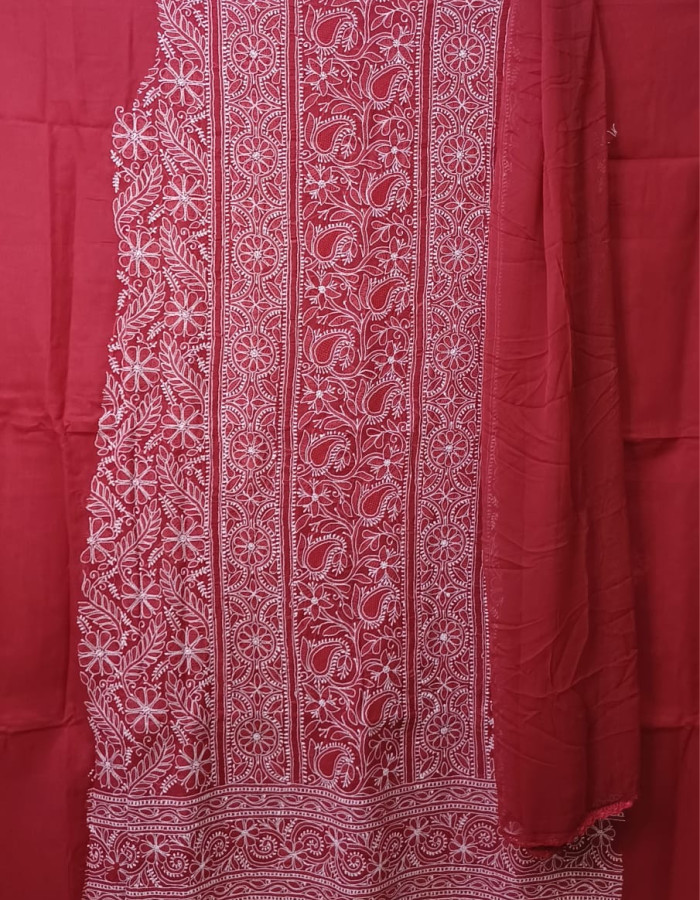 New  Red Dress Material 18