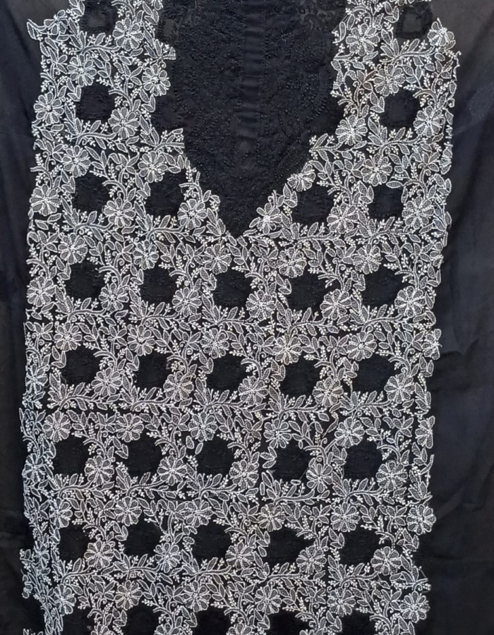 New Black and white Dress Material with unique neckline 28 New Black and white Dress Material with unique neckline 28