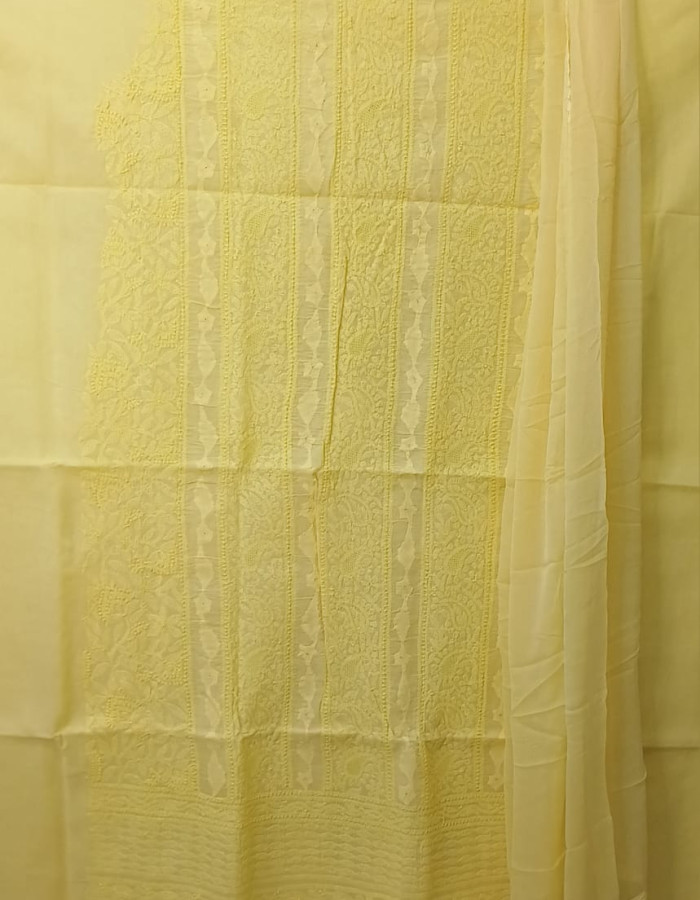 New Light Mango Color With Embroidered Dress Material 66 New Light Mango Color With Embroidered Dress Material 66