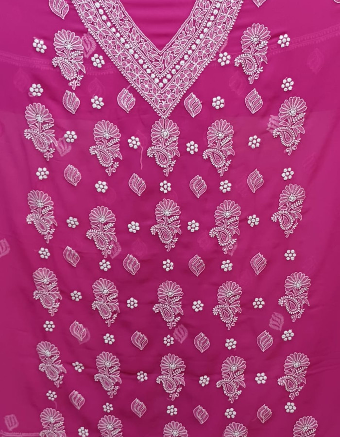 New Mast magenta Pink With White Embroidered Dress Material 62 New Mast magenta Pink With White Embroidered Dress Material 62