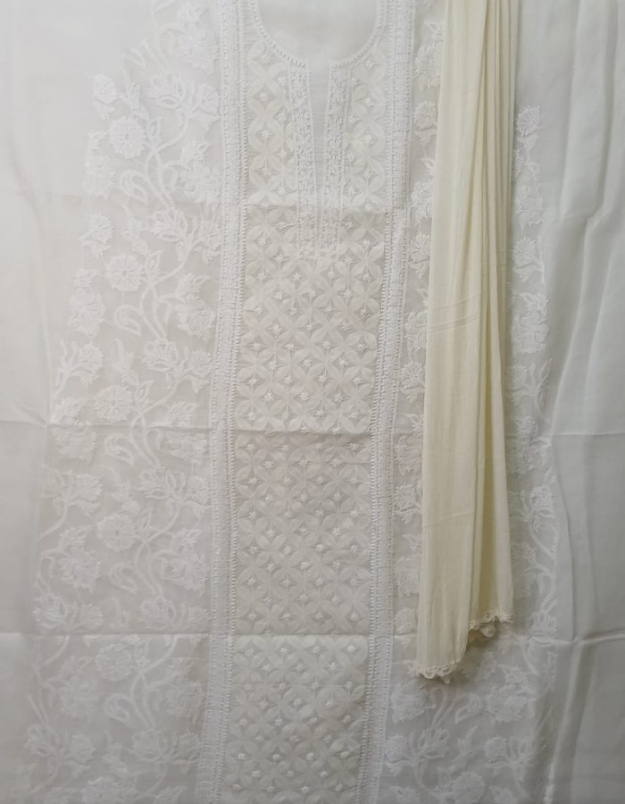 New Ivory White Dress Material 70 New Ivory White Dress Material 70