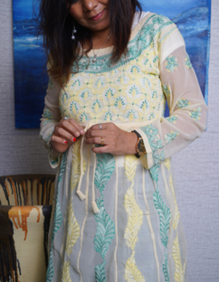 Lemon Yellow Embroidered Long Kurta Lemon Yellow Embroidered Long Kurta