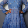 Purple Embroidered Long Kurta