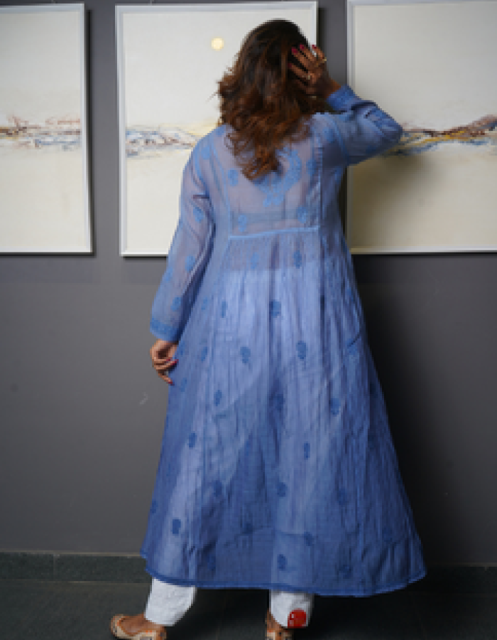 Purple Embroidered Long Kurta Purple Embroidered Long Kurta
