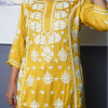Yellow With White Embroidered Long Kurta Yellow With White Embroidered Long Kurta