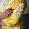 Yellow With White Embroidered Long Kurta Yellow With White Embroidered Long Kurta
