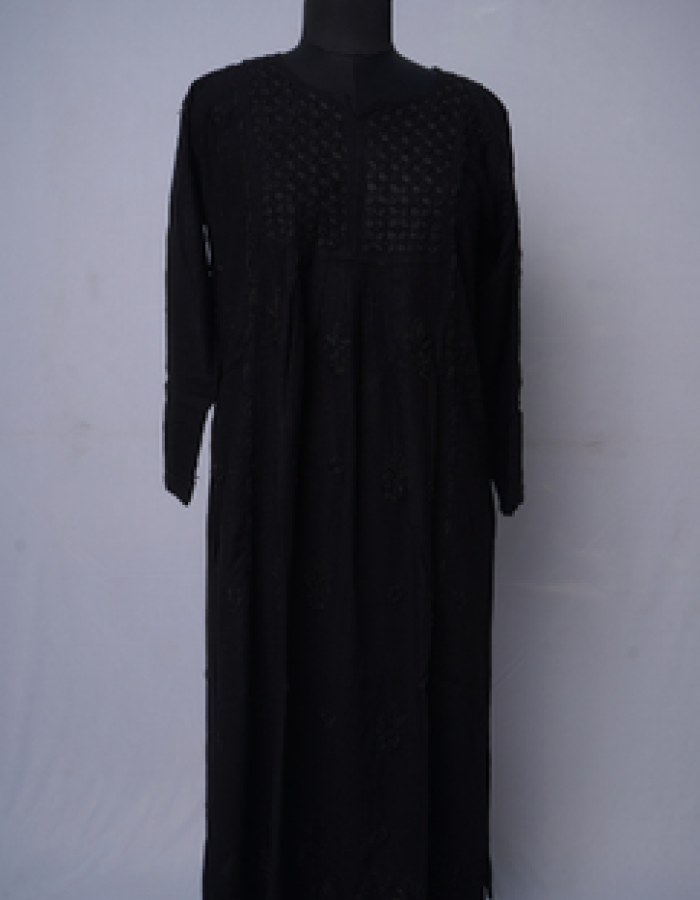 Black Embroidered Long Kurta 