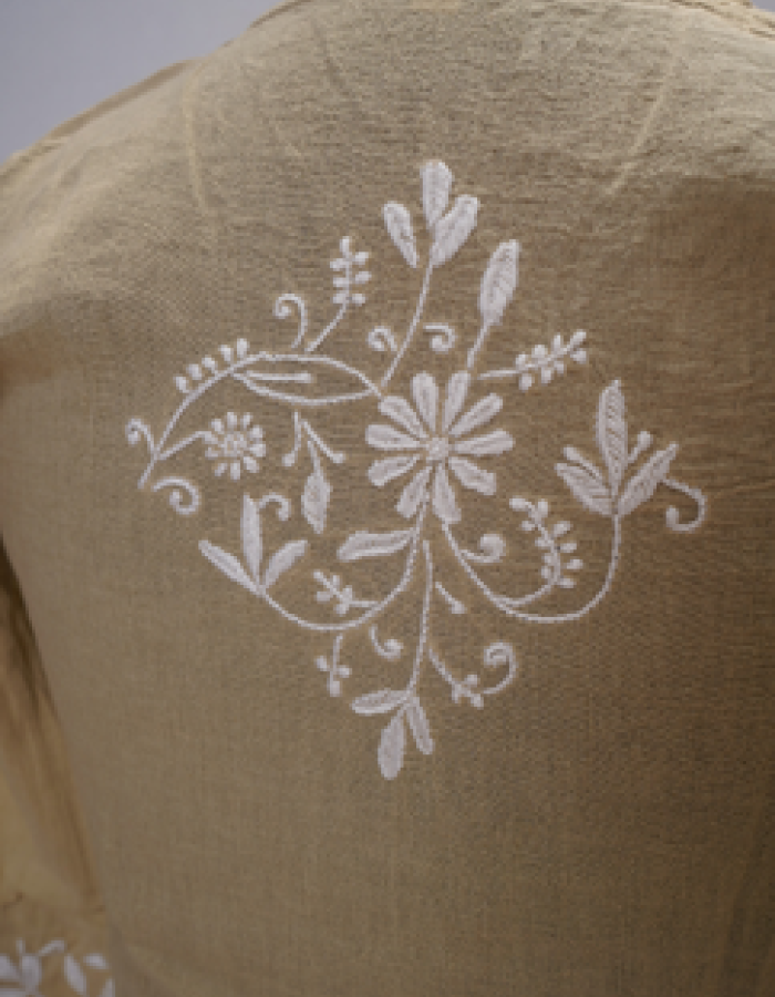 Cream And White Embroidered Long Kurta Cream And White Embroidered Long Kurta