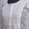 White Embroidered Long Kurta with yolk pattern