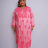 Dark Pink Embroidered Long Kurta