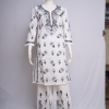 White With Black Embroidered Long Kurta White With Black Embroidered Long Kurta