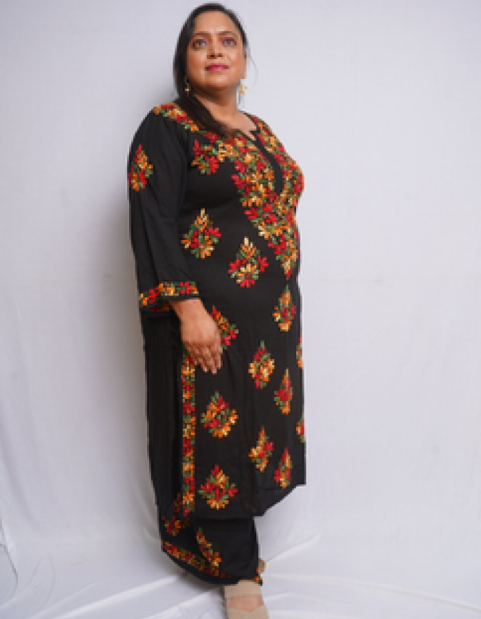 Black Embroidered Long Kurta Black Embroidered Long Kurta