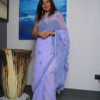 Purple Fine Georgette Saree | Tone-to-Tone Threadwork with Palla Booti Pattern