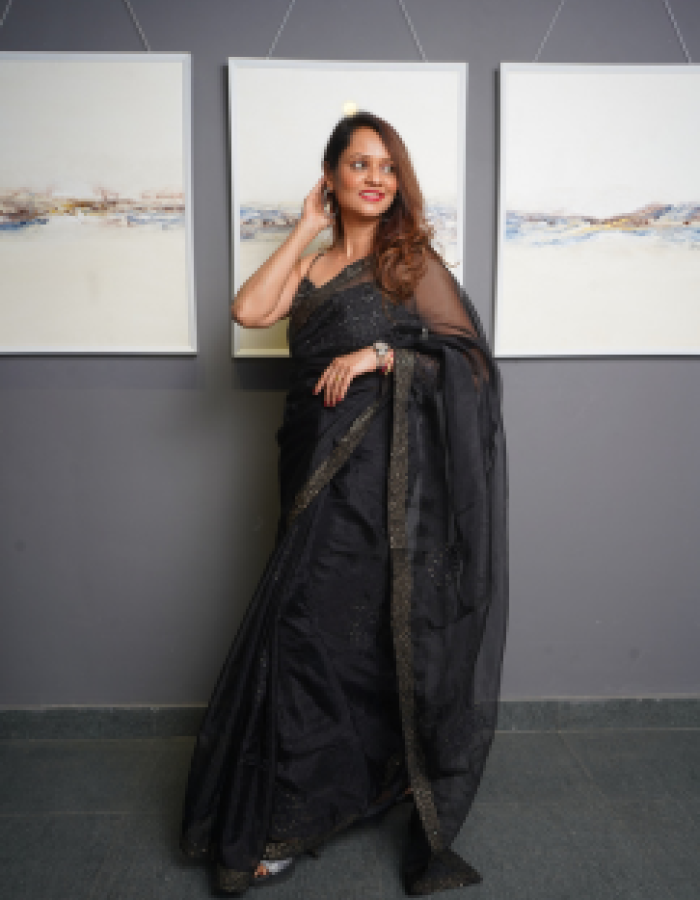 Matte Black Organza Silk Dupatta | Lucknowi Chikankari & Mukesh Borders with Blouse Matte Black Organza Silk Dupatta | Lucknowi Chikankari & Mukesh Borders with Blouse