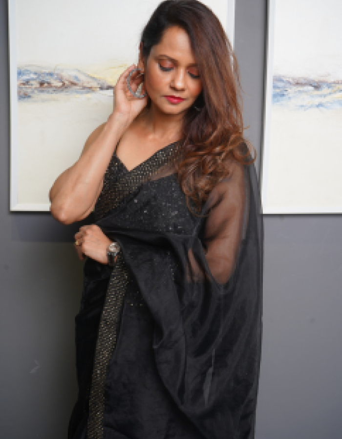 Matte Black Organza Silk Dupatta | Lucknowi Chikankari & Mukesh Borders with Blouse Matte Black Organza Silk Dupatta | Lucknowi Chikankari & Mukesh Borders with Blouse