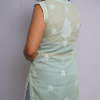 Green Embroidered Sleeveless Short Top