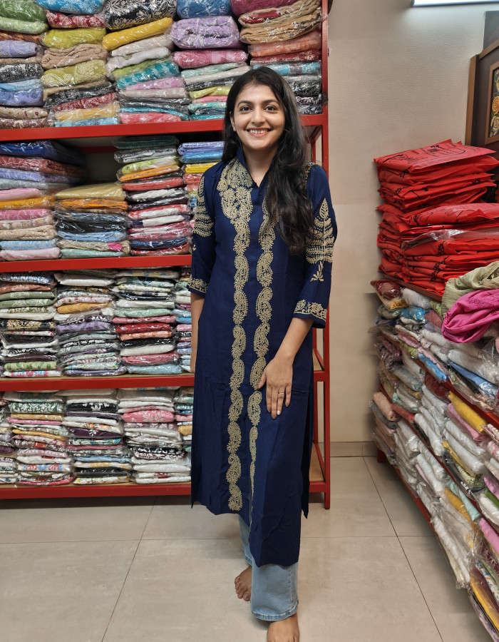Black Embroidered Long Kurta Set Black Embroidered Long Kurta Set
