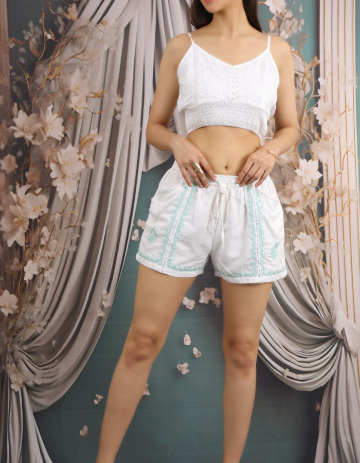 White Embroidered Co-Ord Set