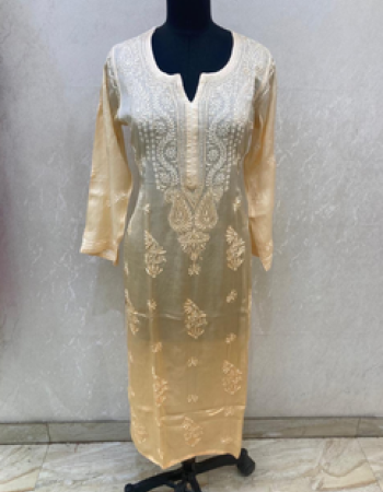 Cream Embroidered Long Dress